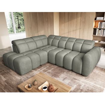 Coltar extensibil stanga 4 locuri ELTAP, LT-100XIL, Falconn, 258x208x107 cm, lemn/poliester, verde