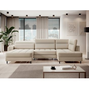 Coltar extensibil stanga 4 locuri ELTAP, LT-18MAN, Berrto, 306x165x100 cm, lemn/poliester, bej