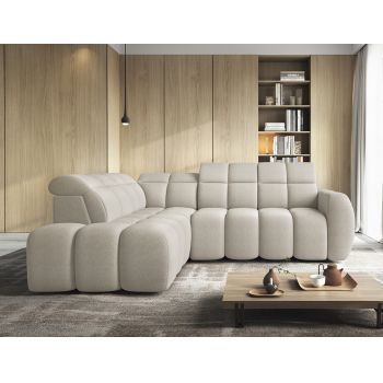 Coltar extensibil stanga 4 locuri ELTAP, LT-18ROY, Falconn, 258x208x107 cm, lemn/poliester, bej deschis