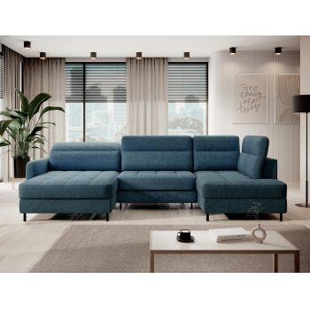 Coltar extensibil stanga 4 locuri ELTAP, LT-40TOS, Berrto, 306x165x100 cm, lemn/poliester, albastru