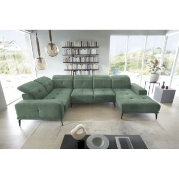 Coltar stanga 6 locuri ELTAP, LT-100LO, Neviro, 350x201x77 cm, lemn/poliester, verde