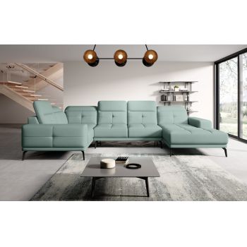 Coltar stanga 6 locuri ELTAP, LT-100PO, Neviro, 350x201x77 cm, lemn/poliester, verde menta