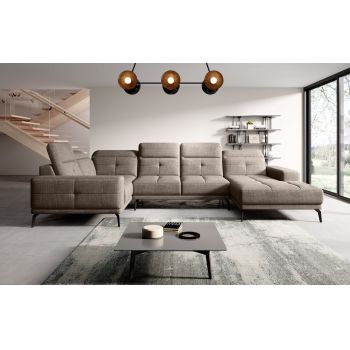 Coltar stanga 6 locuri ELTAP, LT-20MAR, Neviro, 350x201x77 cm, lemn/poliester, bej