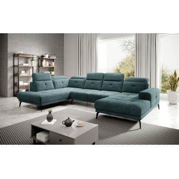 Coltar stanga 6 locuri ELTAP, LT-38LO, Bretan, 350x205x107 cm, lemn/poliester, verde