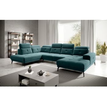 Coltar stanga 6 locuri ELTAP, LT-38VE, Bretan, 350x205x107 cm, lemn/poliester, verde