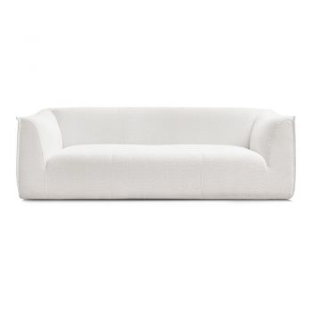Canapea albă cu tapițerie din țesătură bouclé 242 cm Giorgia – Bobochic Paris