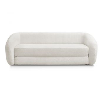 Canapea albă extensibilă cu tapițerie din chenille 228 cm Neyo – Bobochic Paris