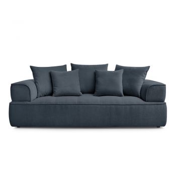 Canapea albastru-închis cu tapițerie din chenille 237 cm Whesley – Bobochic Paris