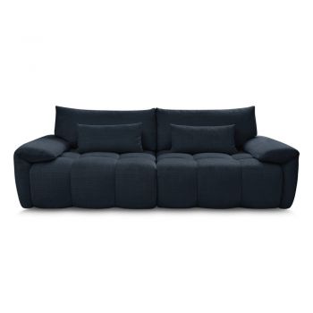 Canapea albastru-închis cu tapițerie din chenille 264 cm Ivane – Bobochic Paris