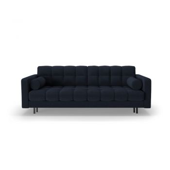 Canapea albastru-închis extensibilă, cu spațiu de depozitare cu tapițerie din țesătură bouclé 222 cm Bali – Cosmopolitan Design