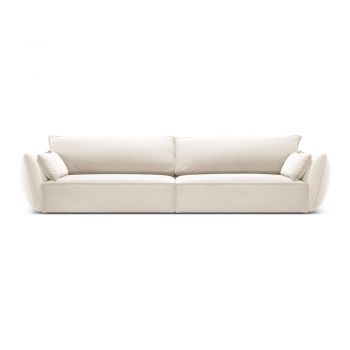 Canapea bej cu tapițerie din catifea 248 cm Vanda – Mazzini Sofas