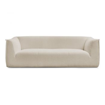 Canapea bej cu tapițerie din țesătură bouclé 242 cm Giorgia – Bobochic Paris