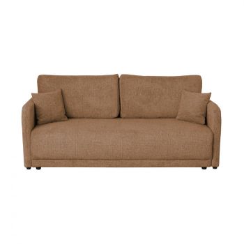 Canapea BERNA S extensibila, 3 locuri, cu arcuri si lada depozitare, caramiziu, 210x110x93 cm