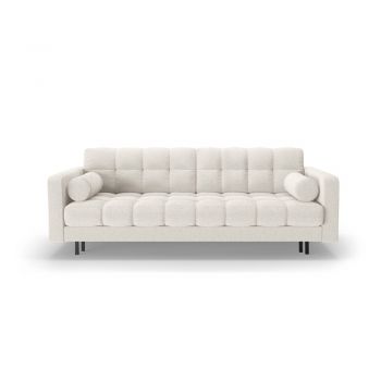 Canapea crem extensibilă, cu spațiu de depozitare cu tapițerie din țesătură bouclé 222 cm Bali – Cosmopolitan Design