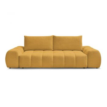 Canapea galben-muștar cu tapițerie din chenille 278 cm Everest – Bobochic Paris