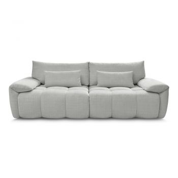 Canapea gri deschis cu tapițerie din chenille 264 cm Ivane – Bobochic Paris