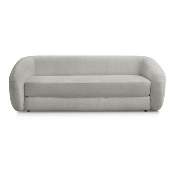 Canapea gri deschis extensibilă cu tapițerie din chenille 228 cm Neyo – Bobochic Paris