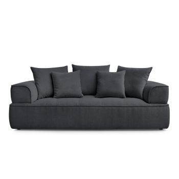 Canapea gri închis cu tapițerie din chenille 237 cm Whesley – Bobochic Paris