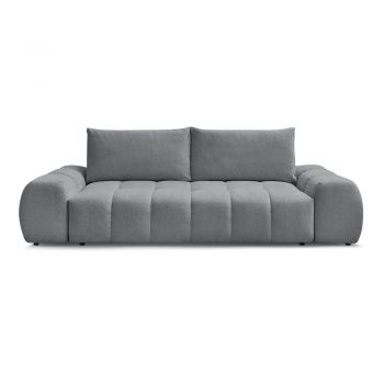 Canapea gri închis extensibilă/cu spațiu de depozitare cu tapițerie din chenille 278 cm Everest – Bobochic Paris