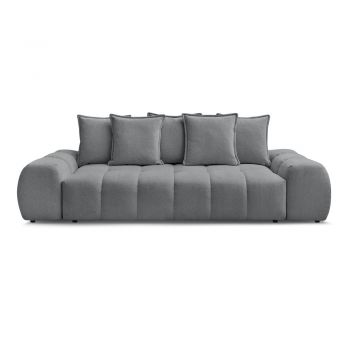 Canapea gri închis extensibilă/cu spațiu de depozitare cu tapițerie din chenille 278 cm Everest – Bobochic Paris
