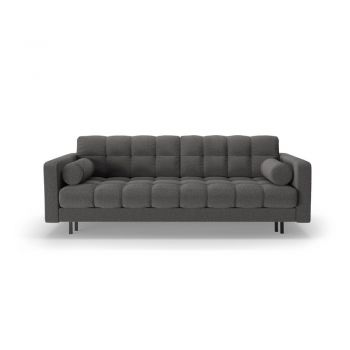 Canapea gri închis extensibilă, cu spațiu de depozitare cu tapițerie din țesătură bouclé 222 cm Bali – Cosmopolitan Design