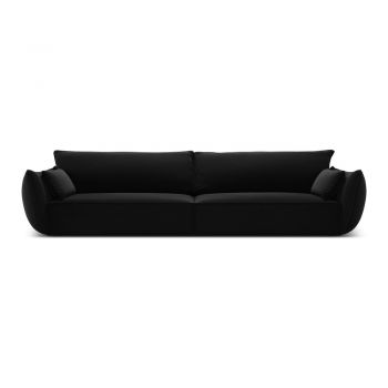 Canapea neagră cu tapițerie din catifea 248 cm Vanda – Mazzini Sofas