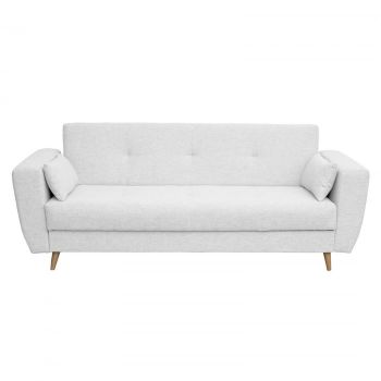 Canapea SIENA extensibila, 3 locuri, cu arcuri si lada depozitare, gri deschis, 230x87x92 cm ieftina