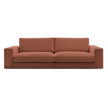 Canapea teracotă cu tapițerie din catifea reiată 274 cm Leonard – Bobochic Paris