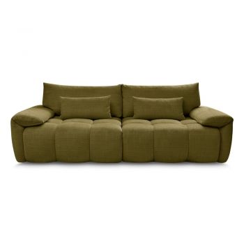 Canapea verde cu tapițerie din chenille 264 cm Ivane – Bobochic Paris