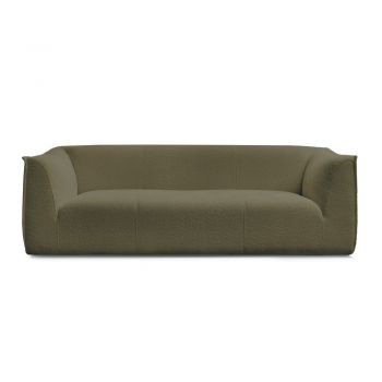 Canapea verde cu tapițerie din țesătură bouclé 242 cm Giorgia – Bobochic Paris