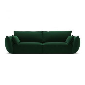 Canapea verde-închis cu tapițerie din catifea 208 cm Vanda – Mazzini Sofas