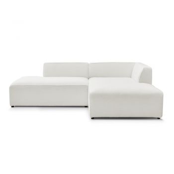 Colțar modular alb cu tapițerie din țesătură bouclé (cu colț pe partea dreaptă/în formă de ”L”) Megeve – Bobochic Paris