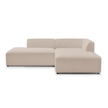 Colțar modular bej cu tapițerie din țesătură bouclé (cu colț pe partea dreaptă/în formă de ”L”) Megeve – Bobochic Paris