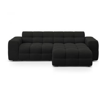 Colțar negru (cu colț pe partea dreaptă, cu șezlong) Kendal – Micadoni