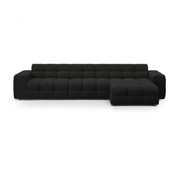 Colțar negru (cu colț pe partea dreaptă, cu șezlong) Kendal – Micadoni