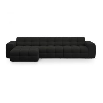 Colțar negru (cu colț pe partea stângă, cu șezlong) Kendal – Micadoni