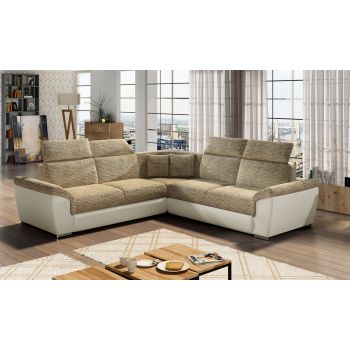 Coltar extensibil 5 locuri ELTAP, Fed-02, Federico, 266x266x102 cm, lemn/poliester, bej/bej deschis