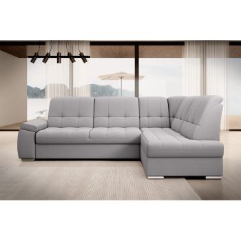 Coltar extensibil dreapta 3 locuri ELTAP, RT-04GO, Sado, 272x192x95 cm, lemn/poliester, gri deschis