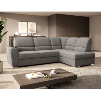 Coltar extensibil dreapta 3 locuri ELTAP, RT-04LO, Siber, 270x186x93 cm, lemn/poliester, gri