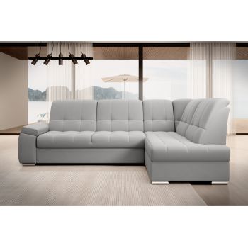 Coltar extensibil dreapta 3 locuri ELTAP, RT-04SO, Sado, 272x192x95 cm, lemn/poliester, gri deschis