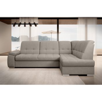 Coltar extensibil dreapta 3 locuri ELTAP, RT-07PO, Sado, 272x192x95 cm, lemn/poliester, gri