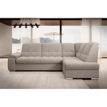Coltar extensibil dreapta 3 locuri ELTAP, RT-18SO, Sado, 272x192x95 cm, lemn/poliester, bej deschis