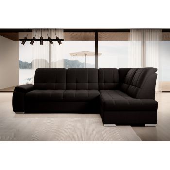 Coltar extensibil dreapta 3 locuri ELTAP, RT-22FL, Sado, 272x192x95 cm, lemn/poliester, maro inchis