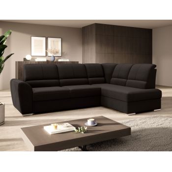Coltar extensibil dreapta 3 locuri ELTAP, RT-22FL, Siber, 270x186x93 cm, lemn/poliester, maro inchis