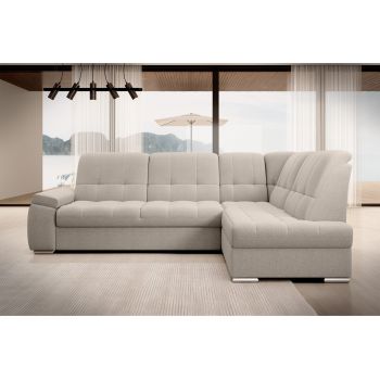 Coltar extensibil dreapta 3 locuri ELTAP, RT-22IN, Sado, 272x192x95 cm, lemn/poliester, bej deschis