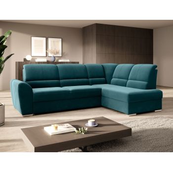 Coltar extensibil dreapta 3 locuri ELTAP, RT-39LU, Siber, 270x186x93 cm, lemn/poliester, verde