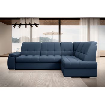 Coltar extensibil dreapta 3 locuri ELTAP, RT-40GO, Sado, 272x192x95 cm, lemn/poliester, albastru
