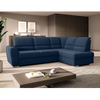 Coltar extensibil dreapta 3 locuri ELTAP, RT-40LO, Siber, 270x186x93 cm, lemn/poliester, albastru inchis