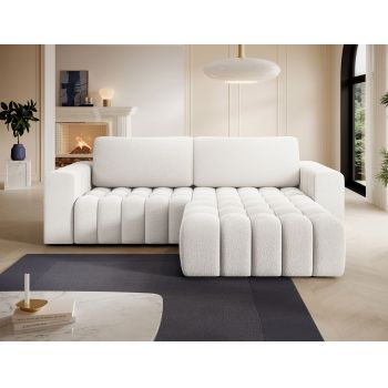 Coltar extensibil dreapta 4 locuri ELTAP, Bon-218, Bonett, 250x175x92 cm, lemn/poliester, alb