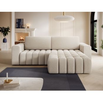 Coltar extensibil dreapta 4 locuri ELTAP, Bon-220, Bonett, 250x175x92 cm, lemn/poliester, bej deschis